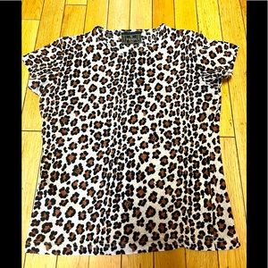 Fendi vintage animal leopard print FF tee shirt tank top size S M